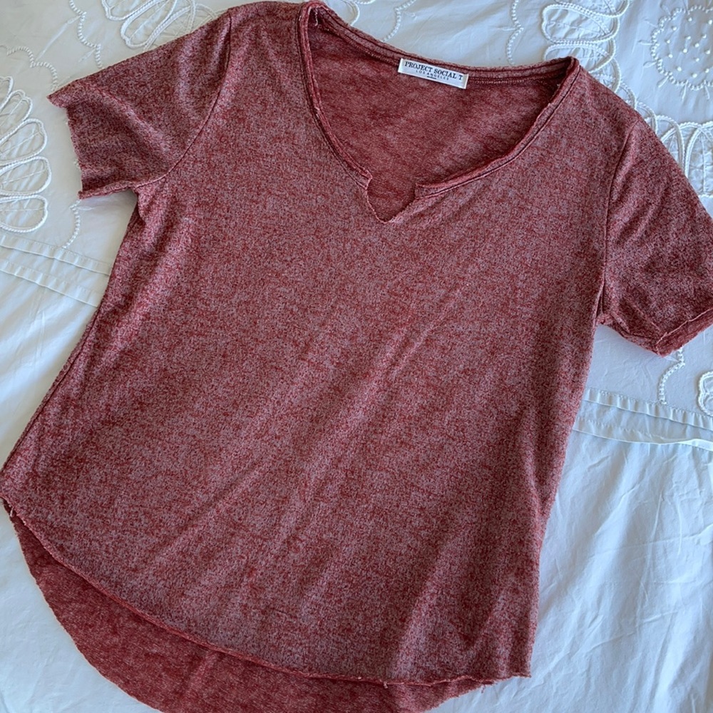 Project Social T raw hem shirt